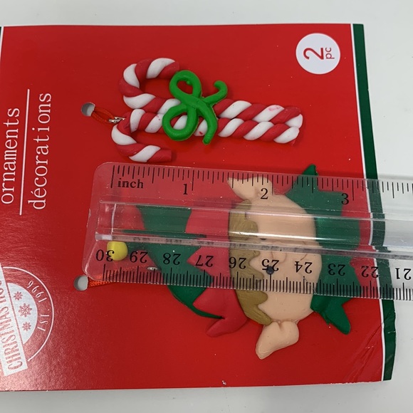 8 piece lot Christmas tree ornaments decorations Elf trees tv and balls new - Picture 12 of 12